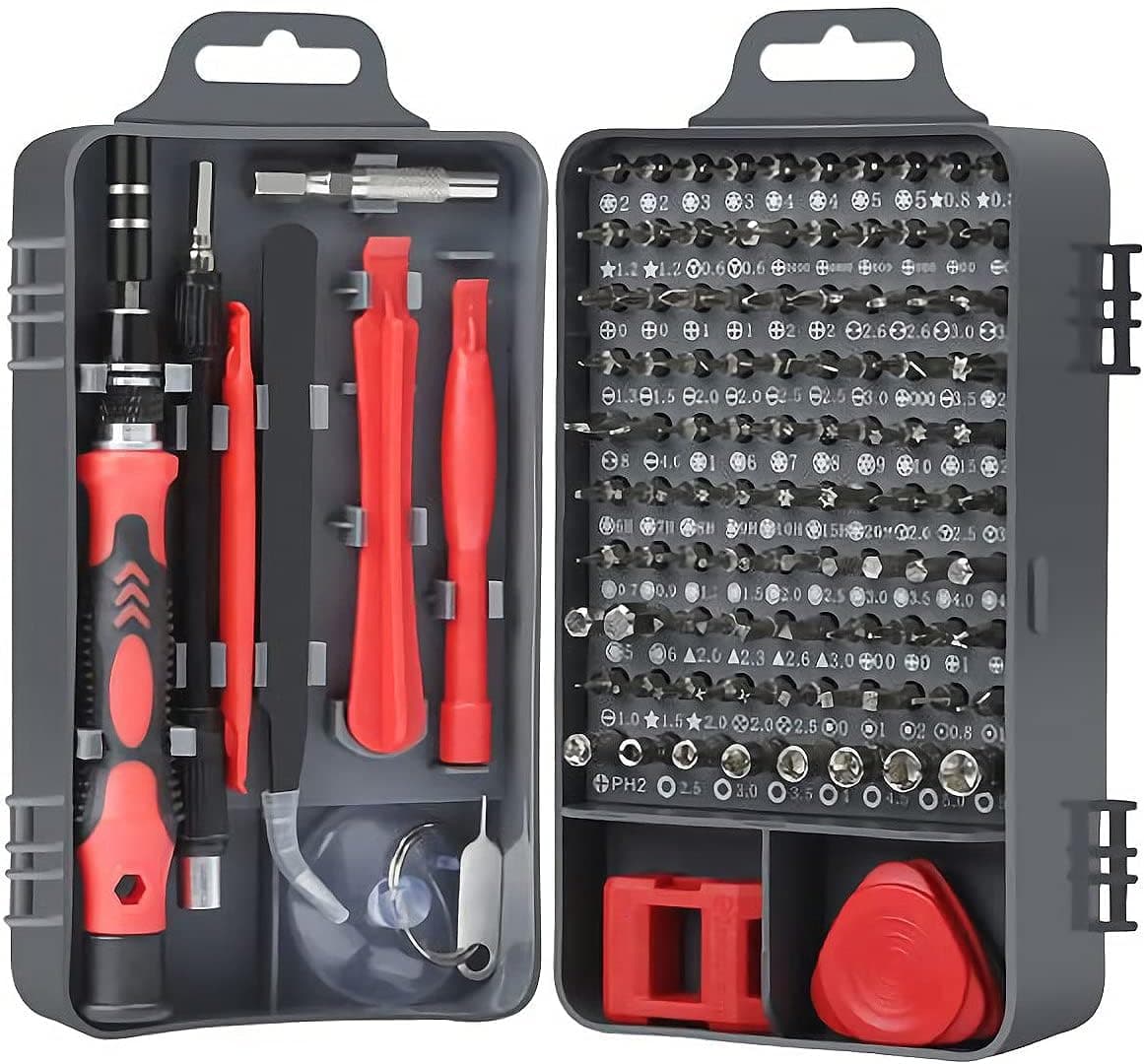 COOLCOLD Metal Tool Kit | Bit Box 24 in 1 Small Precision Screwdriver Kit, Compact, Durable, and Travel-Friendly Tool Kit with a Magnetic Bit Holder, Perfect for Household & Auto Repair (Black)