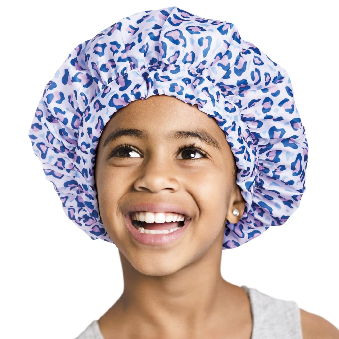 Red by Kiss Kids Shower Cap Reusable Waterproof Washable Hair Caps for Kids Shower Caps for Boys and Girls Leopard