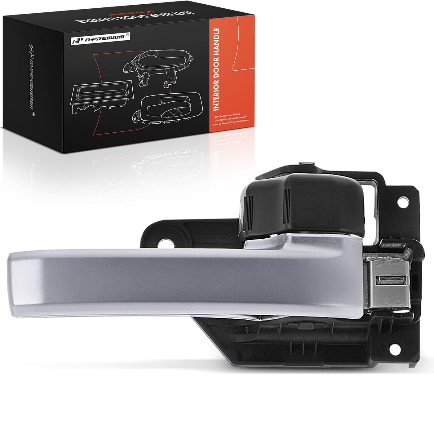 APremium Interior Door Handle Compatible with Toyota Tundra 20072021 Sequoia 20082018 Painted Silver Lever and Black Knob Replace 692050C020 692050C060