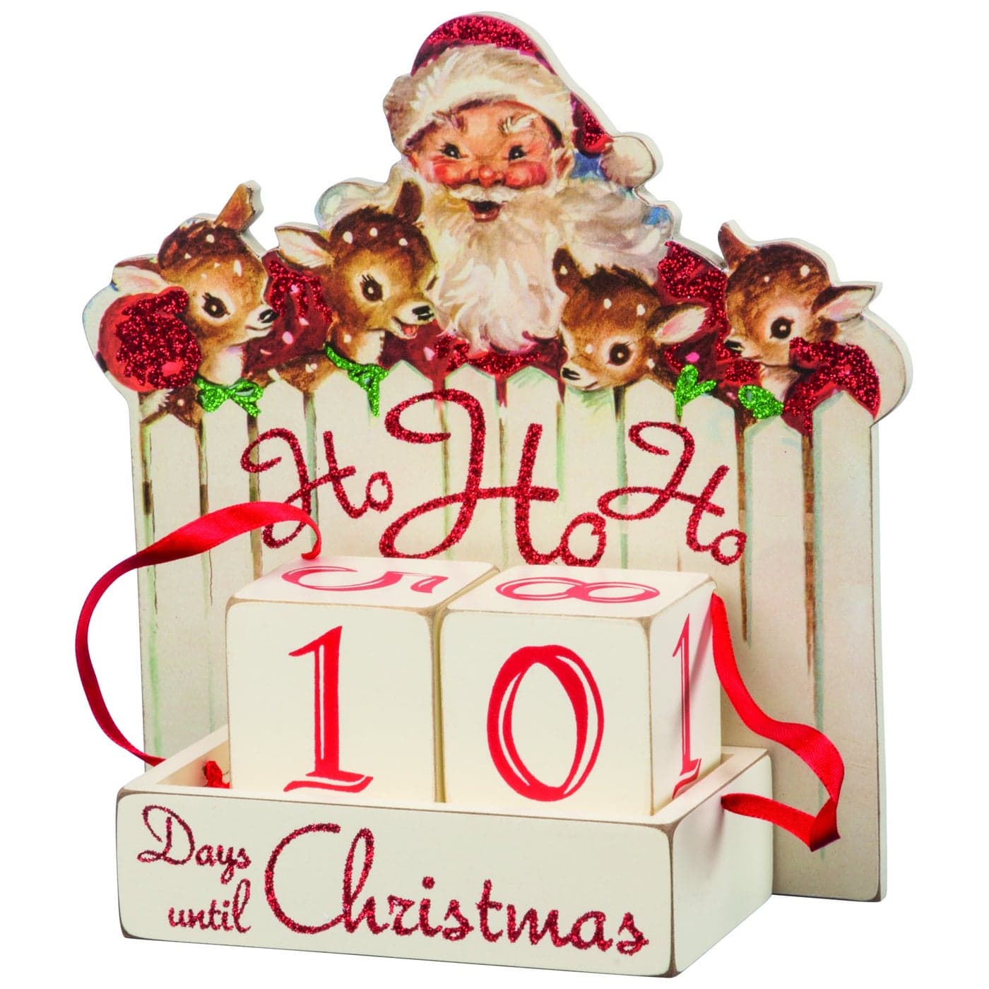 Primitives by Kathy Vintage Christmas Wood Countdown Box Ho
