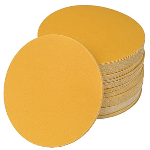 Aiyard 6Inch NoHole Hook and Loop Sanding Discs 320Grit Random Orbital Sandpaper for Automotive and Woodworking 100Pack