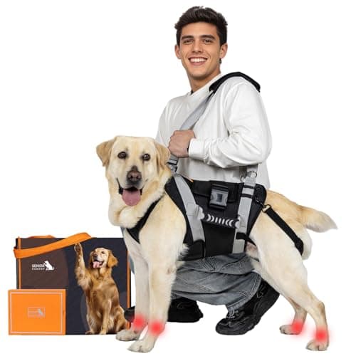 Dog Lift Harness for Large Dogs,Full Body Dog Sling Carrier with Handle,for Up Stair/Back Legs Support/Dogs Joint Injuries/Arthritis (Black, Large)