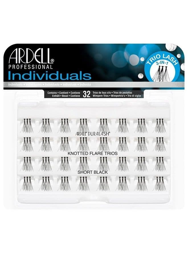 Set of 4 Ardell Duralash Short Black Knotted Flare Trio Lashes bundled