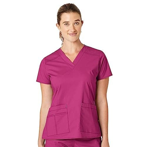 WonderWink Women's Wonderflex Verity Scrub Top, Hot Pink, Medium