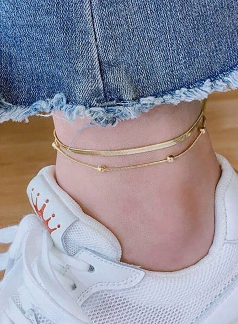 Amazing Women's Stainless Steel 18k Gold Plated Anklet