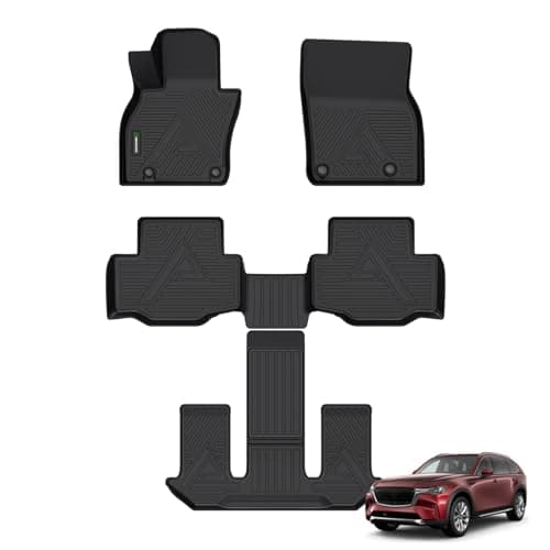 ANBINGO® Floor Mats for 2024 2025 CX-90 & CX90 PHEV (Plug in Hybrid) 6&7 Seater 2nd Row Captain Seat or Bucket Seat All Weather Waterproof Mazda Car Mat Guard Liners