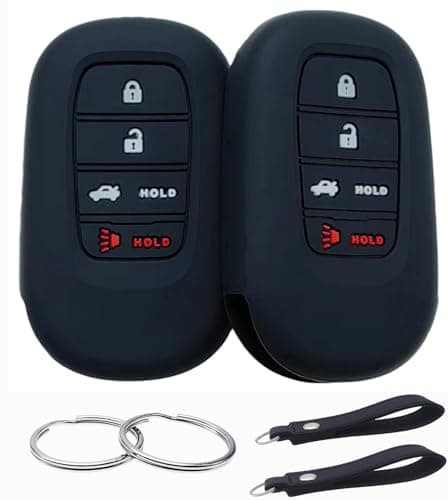 REPROTECTING Silicone Rubber Key Fob Cover Compatible with 20222026 Honda Accord Civic CRV Sport SI EX EXL Touring BlackBlack 4 Buttons