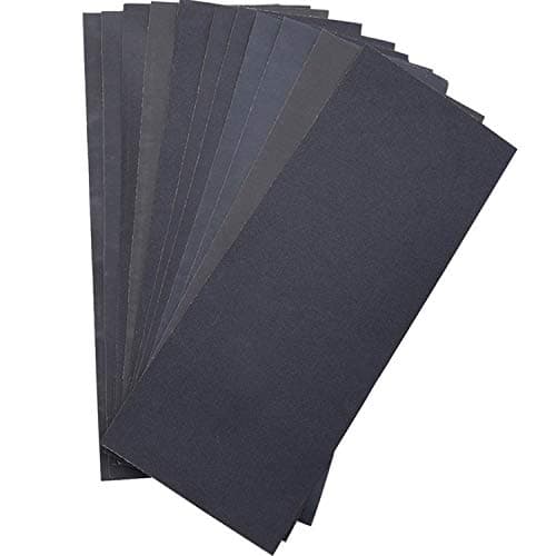 LANHU Abrasive Dry Wet Waterproof Sandpaper Sheets Assorted Grit of 400600 8001000 12001500 for Furniture Hobbies and Home Improvement 12 Sheets 9 x 36 Inch For Wood
