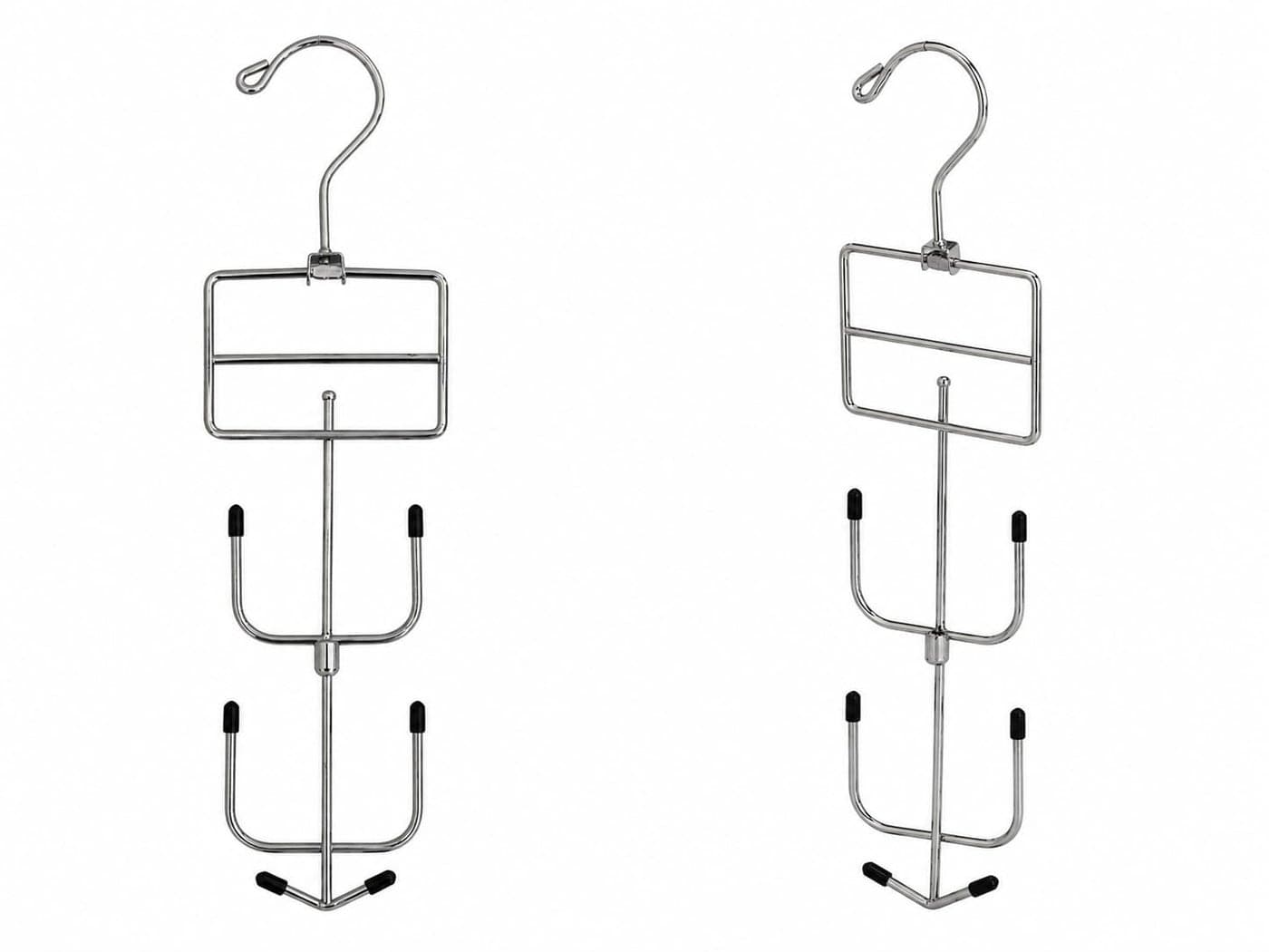 Ustech Metal Hanger Multi Purpose Space Saving 4 Tier Chrome Finish with Bottom Spinner Hook for Scarves Ties, and Accessories Foldable Hook for Closet Organization Durable Alloy Steel Pack of 2