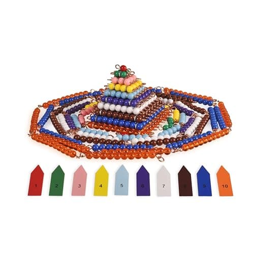 BOHS Montessori Bead Chains Squares Skip Counting Multiplication and Square Number Learning Toy for PreK Math Education
