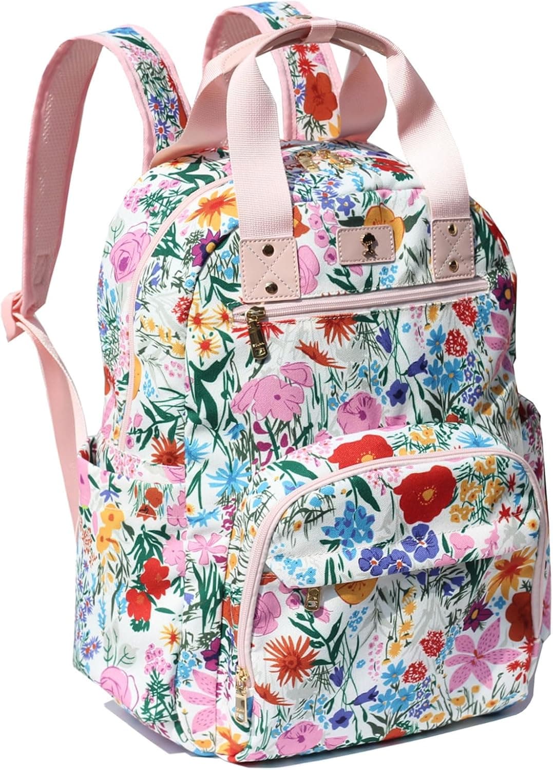 Diaper Bag Backpack Large Capacity Multifunction Baby Essentials Fashion Travel Pack Linen Canvas office Laptop Bag Canvas Pink