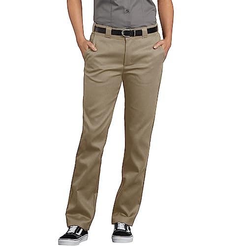 Dickies Mens Washed Slim Straight Work Utility Pants, Khaki, 34W x 32L US