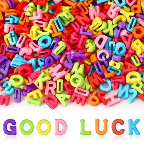Augshy 400Pcs Large Letter Beads Colorful Plastic AZ Mixed Alphabet Shape Beads for Jewelry Making Bracelets Necklaces Key Chains Shoelaces Crafts Party Decor9x12mm