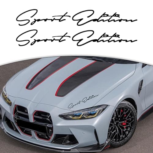 Zhizhong Sport Edition Decal 2 Pcs 113 Car Hood Vinyl Sticker Fit for All Cars Black