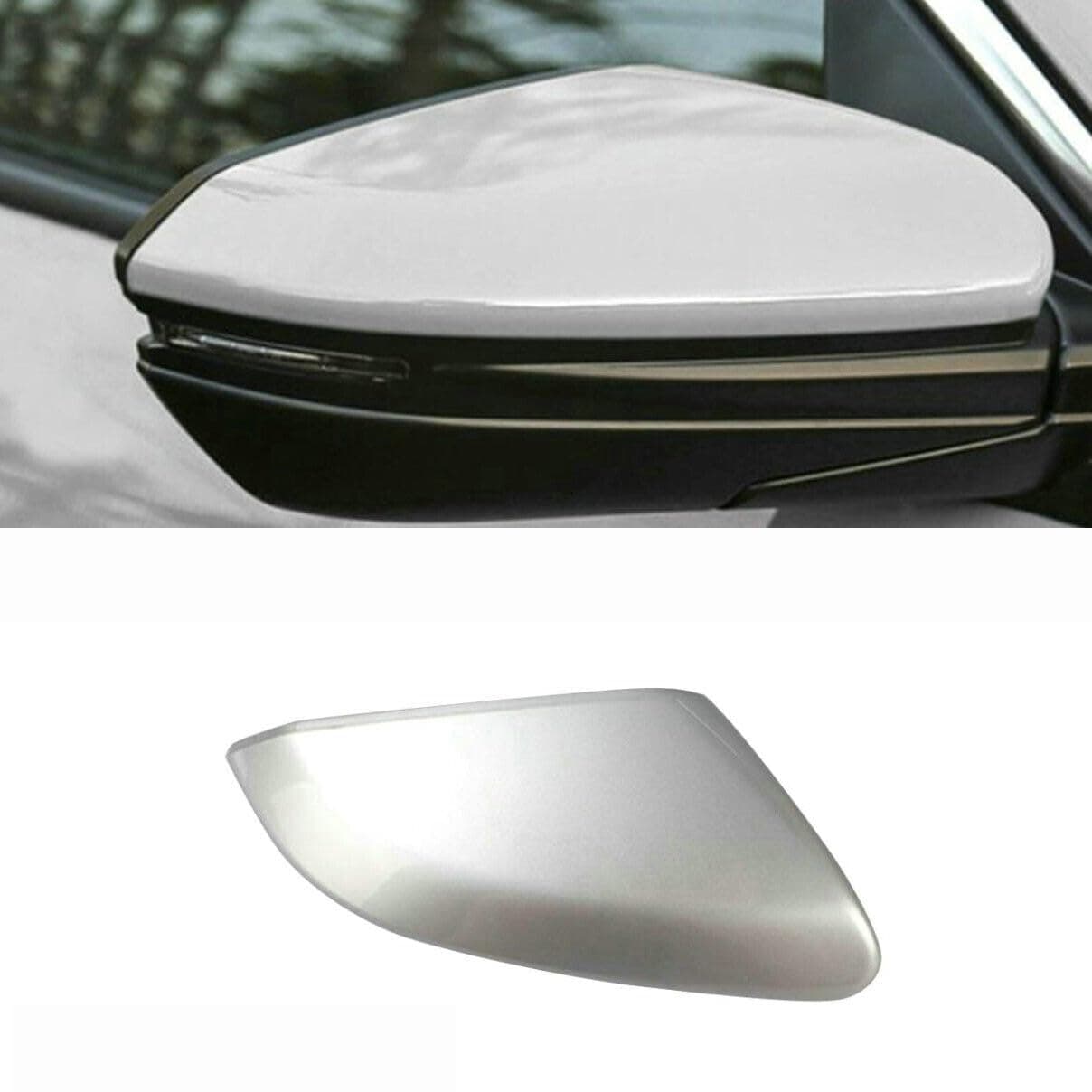 Silver Right Passenger Side Mirror Cap Cover For Honda Civic 2016 2017 2018 2019 2020 2021 Rearview Mirror Cap Replacement