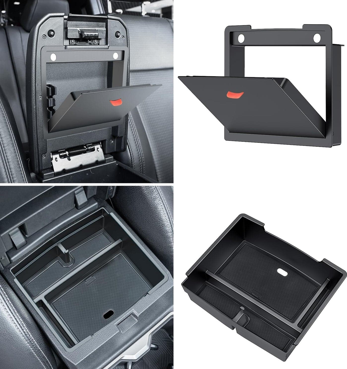 Sinvanho Center Console Organizer Compatible with 2024 2025 Toyota Tacoma (4th Gen) Accessories, Interior Insert Magnet Armrest Box Hidden Secondary Secret Privacy Storage Box Tray Coin Holder, 2 PCS