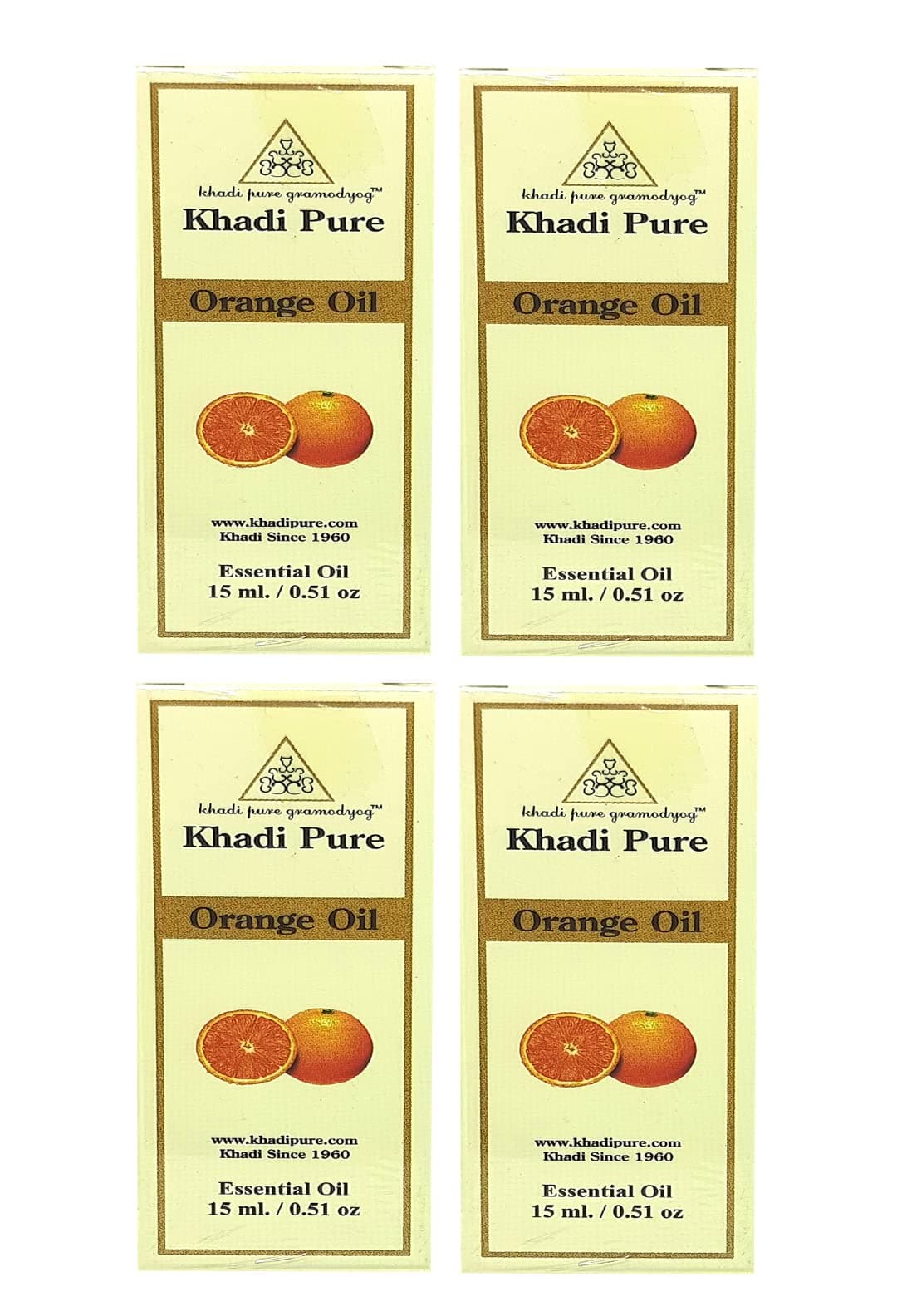 Khadi Pure Herbal Orange Essential Oil, 15 Ml (Pack Of 4)