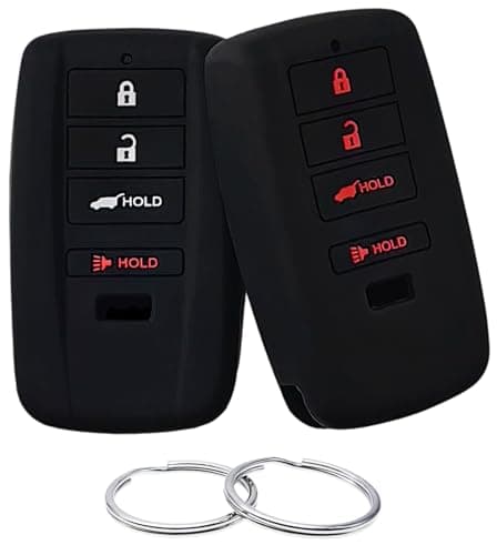 REPROTECTING Silicone Rubber Key Fob Cover Compatible with 4 Buttons 20152022 Acura ILX MDX RDX RLX TLX Black Black