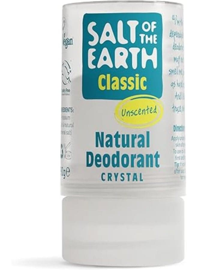 Salt of the Earth - Natural Deodorant Crystal Classic - Effective Crystal Deodorant, Fragrance Free, Vegan, cruelty Free - Suitable for Women, Men, and Kids - 90g