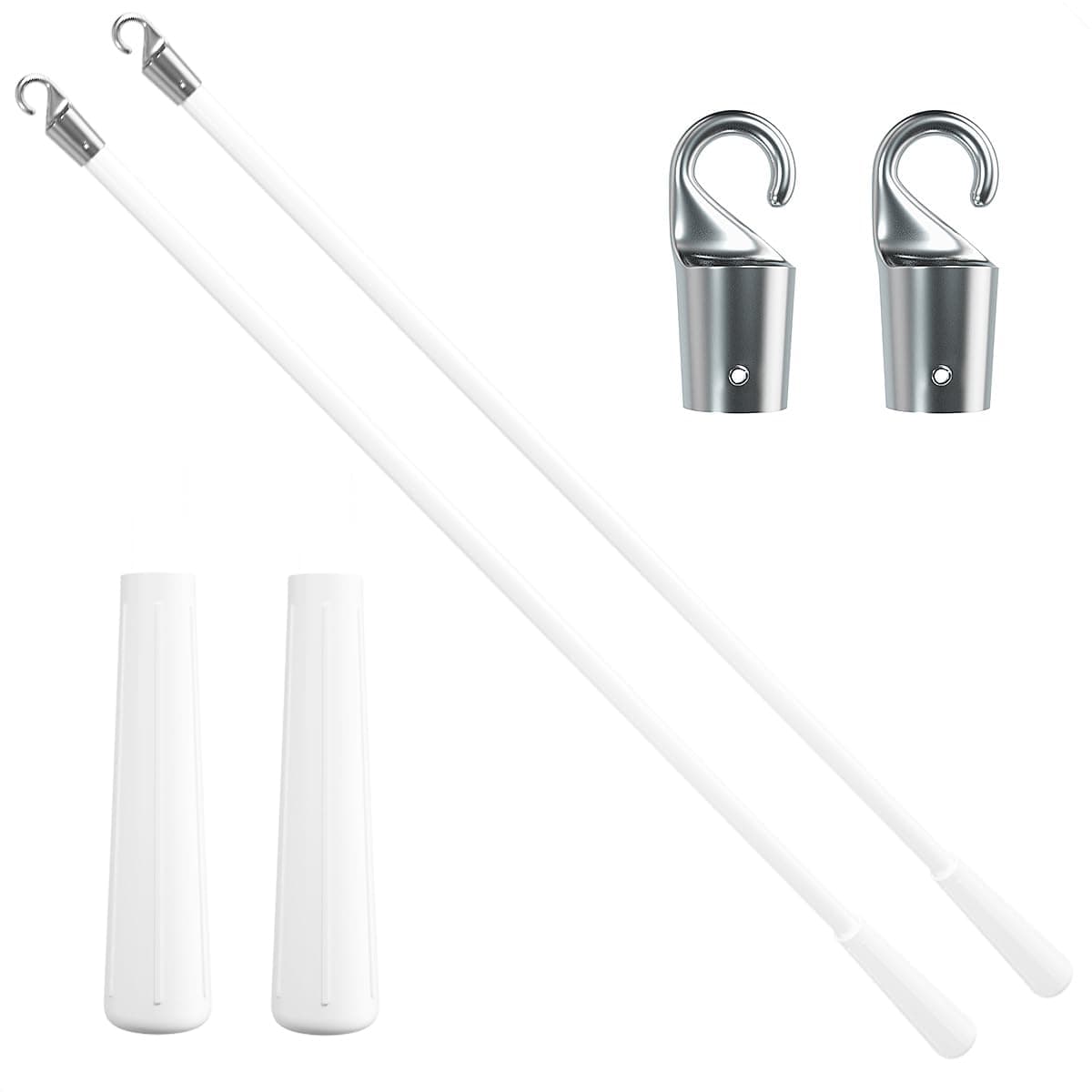 2 Pcs Blind Wand Vertical Blinds Replacement Parts with Hook and Grip White Fiberglass Blind Tilt Wand for Windows Curtain Door Shades Opener Accessory 17 inch