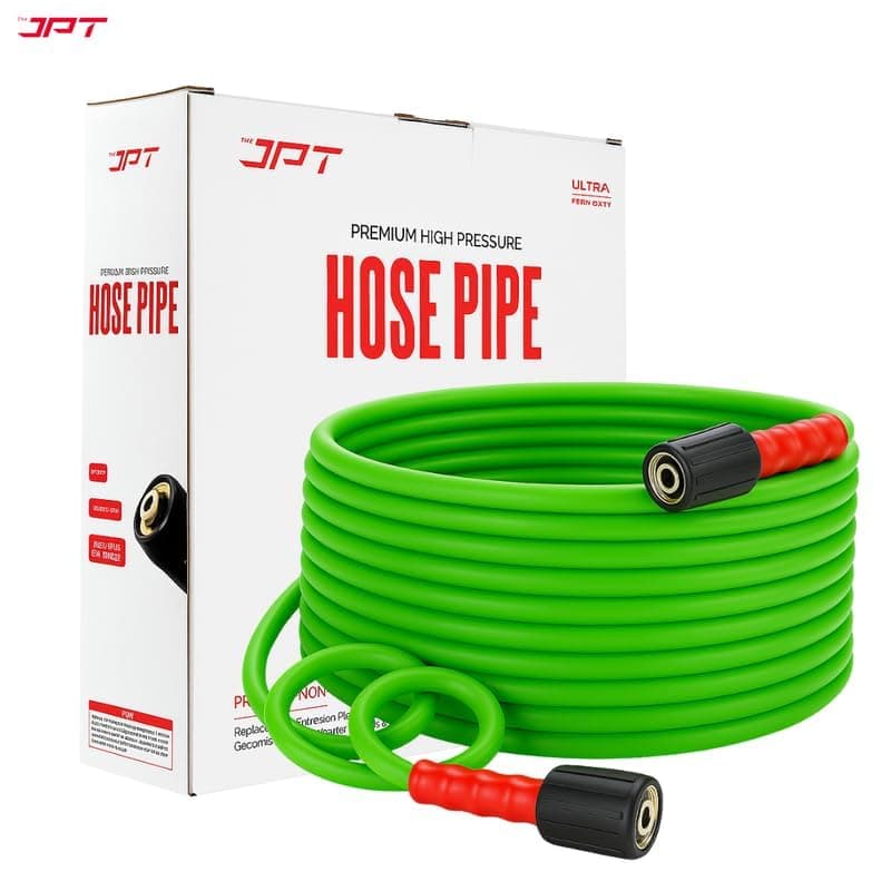 JPT Ultra Heavy-Duty 8MTR Flexible High Pressure Washer Hose Pipe | German Standard M22 x 15MM Thread | Up To 600Bar/8700PSI | Double PVC Layer Build | Tangle & Kink Free Design