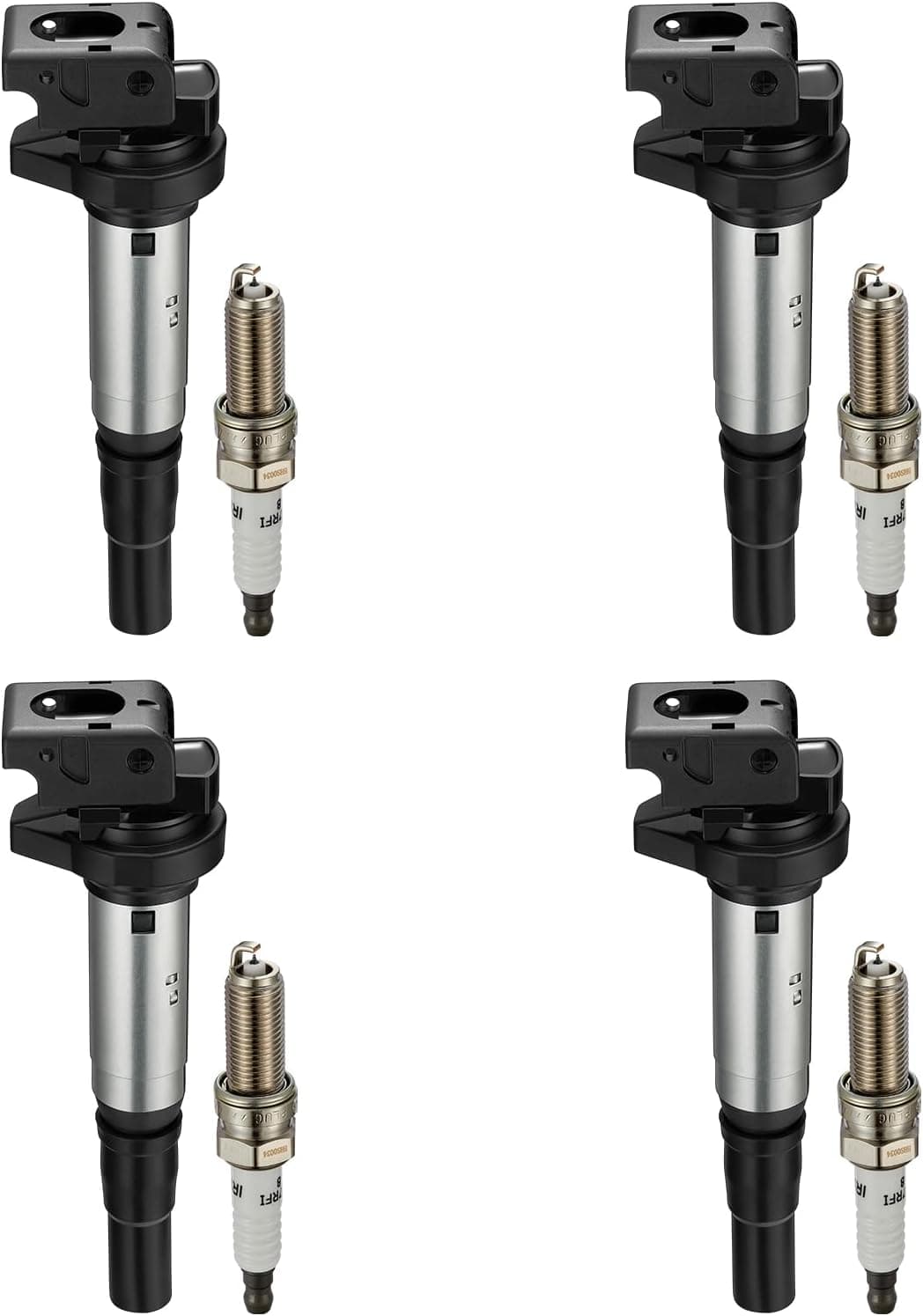 BDFHYK Ignition Coils UF598 and Iridium Spark Plug 97968 Set of 4 for Mini Cooper Countryman Paceman