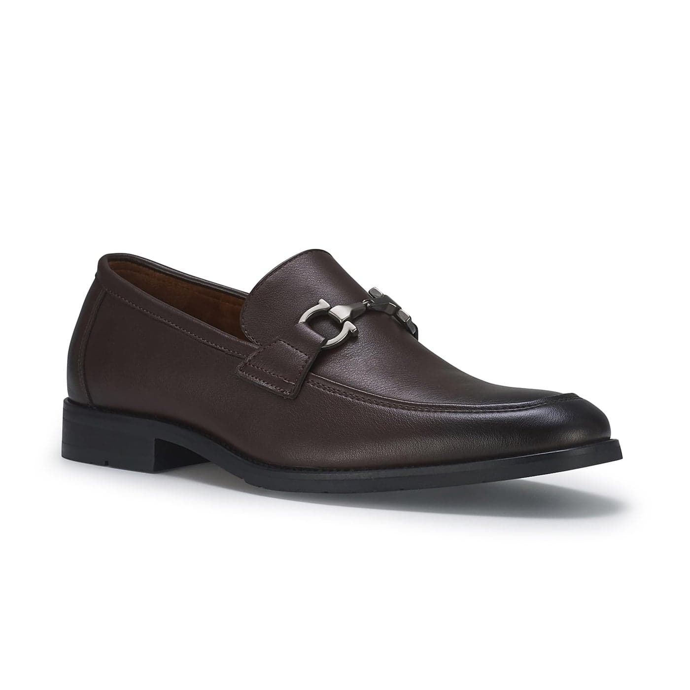 Ferro Aldo Daxon MFA19708 MocToe Penny Loafers with Decorative Buckle Leather in Chocolate Size 95