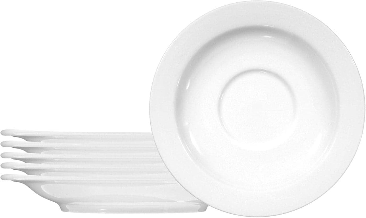 Commercial Dinnerware Meran Porcelain CoffeeTea Saucer White 64Inch Set of 6