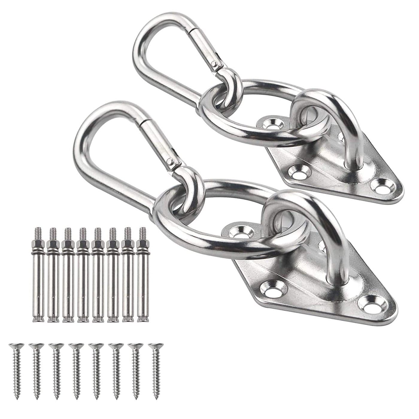 TooTaci Hammock Hook Heavy Duty 1100lb Capacity Hammock Hanging Kit 304 Stainless Steel Ceiling Hook with O Ring Bolt Screws for Indoor Outdoor Hammocks Wall Mount Kit Swing Chair Hanging