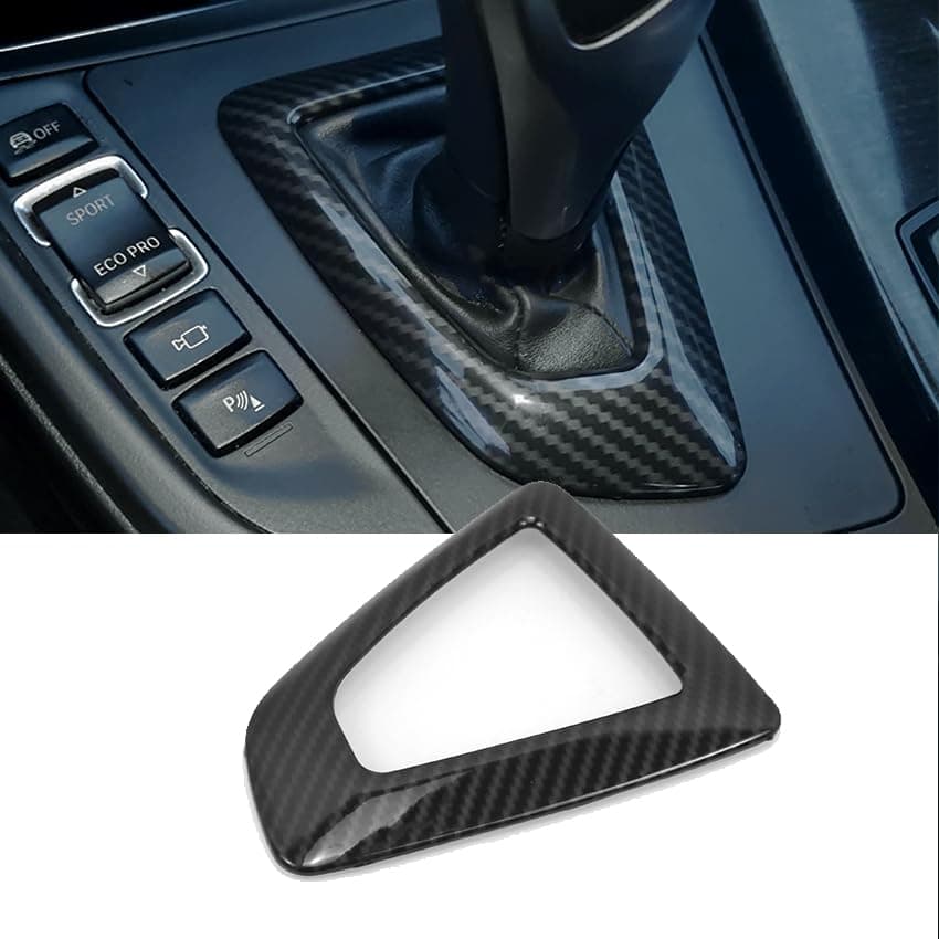 RYANSTAR RACING Carbon Fiber Gear Shift Knob Panel Frame Cover Sticker Interior Trim Compatible with BMW F20 F21 F22 F23 F30 F34 F35 F32 F33 F36 1 2 3 4 Series 1418 Accessories