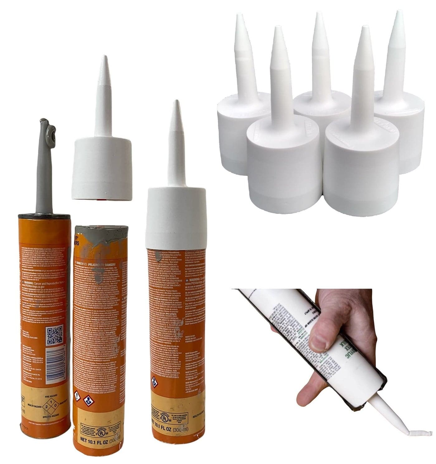 TubeANew Caulk Tube Saver Repair and Reuse Dried or Clogged Tubes 1 Pack 5 Pieces