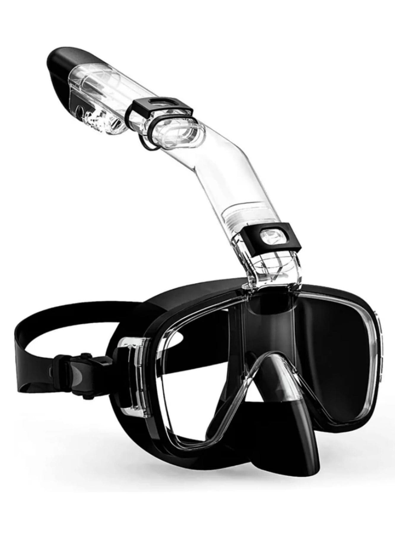 Foldable Anti Fog Snorkel Mask Set with Full Dry Top System for Professional Snorkeling Free Swim Gear for Adults and Kids Diving Masks L/XL (13.5x12 cm)