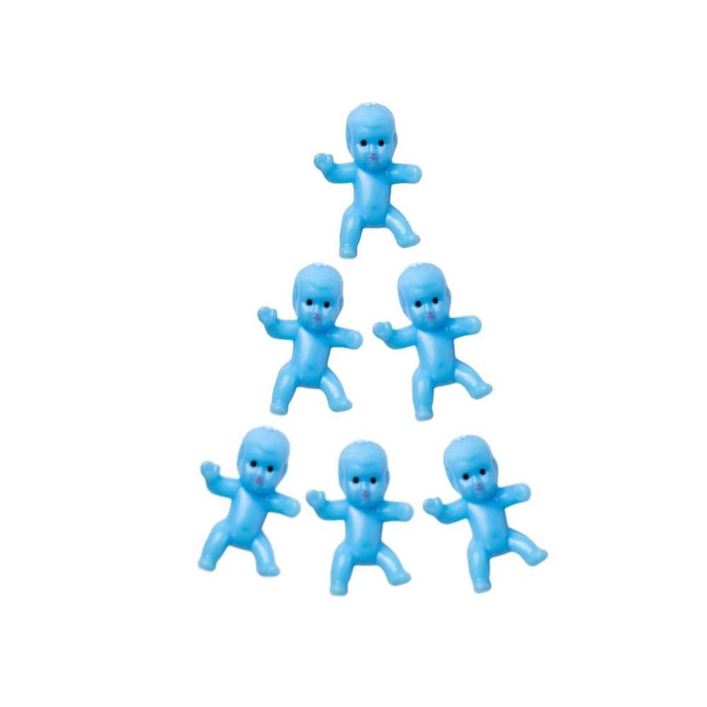 Tayarana 60 Pieces Mini Plastic Babies Tiny Babies Bulk for Ice Cube Babies Small King Cake Babies My Water Broke Baby Shower Games Party Favor Decoration Babies 1 60pcs Blue