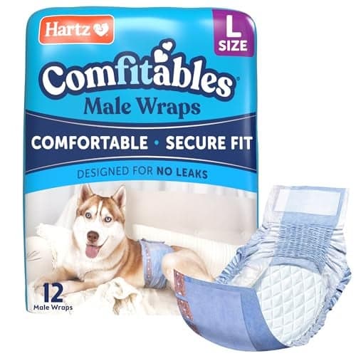 Hartz Comfitables Disposable Male Dog Wraps with Stretchy Waistband Large 12 Count