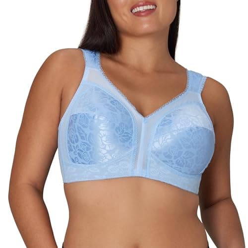 PLAYTEX Womens 18 Hour Comfort-strap Wireless Bra, Full-coverage With 4-way Trusupport, Single & 2-pack Bras, Zen Blue, 40DD US