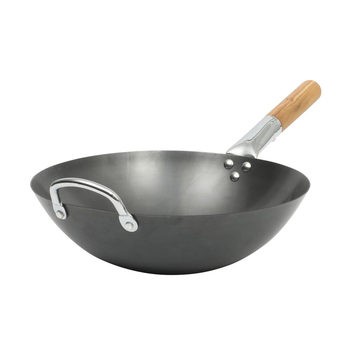 SUR LA TABLE Kitchen Essentials Quick Fire 135 Carbon Steel Flat Bottom Wok Durable Nonstick Stir Fry Pan