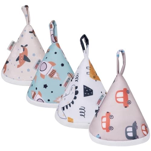 ALVABABY 4 Pcs Baby Boy Pee Covers 35 4 InStrong Water Absorption Pee Shield for Newborn Boy 4Layer Reusable Pee Cap Diaper Changing Accessory for Baby Gift