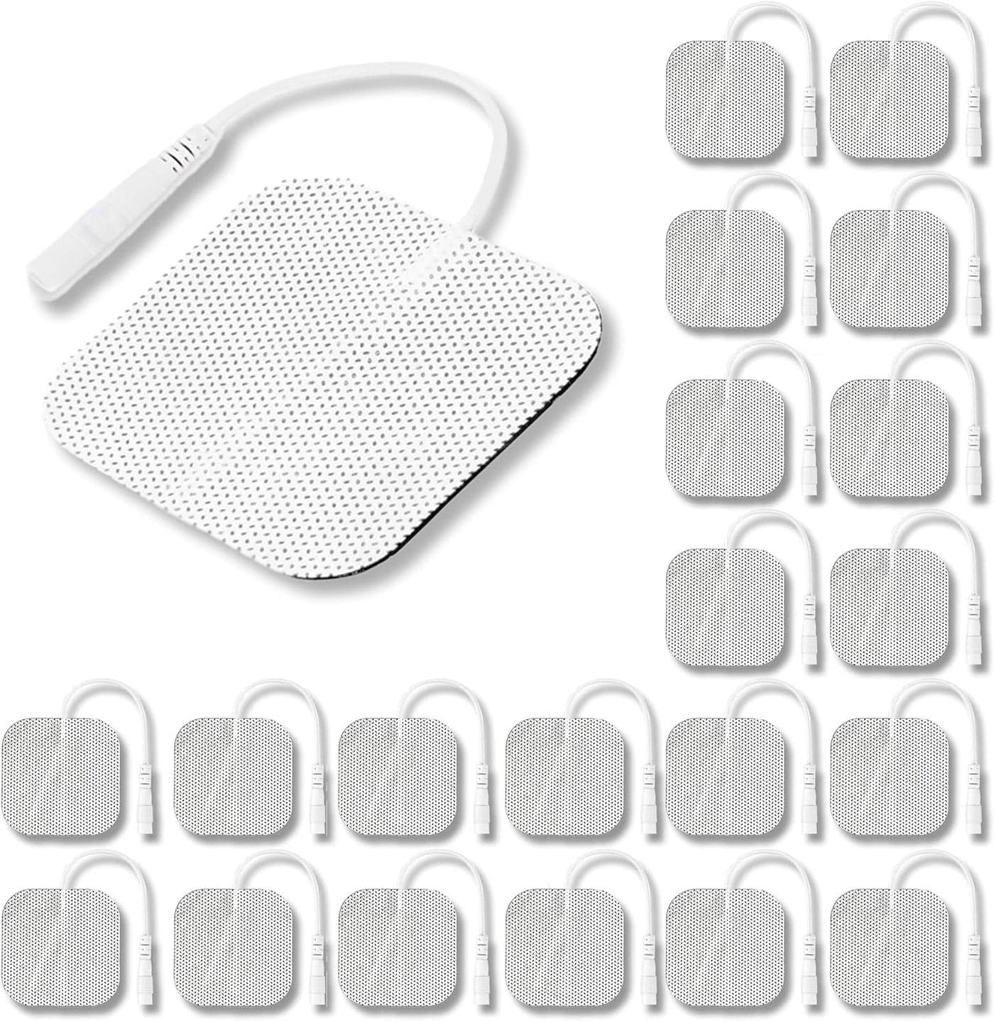 Syrtenty TENS Unit Pads 2x2 20pcs Reusable Replacement Electrode Patches for Electrotherapy