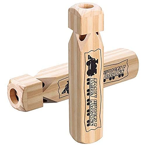Tatuo 2 Pcs 74 Inch Train Whistles for Kids Wooden Train Whistle 4 Tones for Party Favors Party Noisemaker Random Style