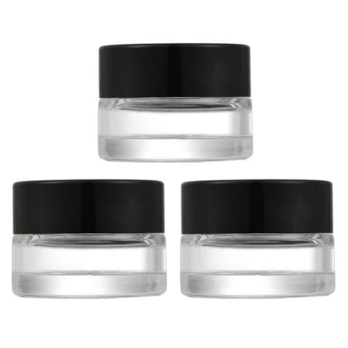 3PCS 5ML Black Cap Clear Glass Empty Refillable Makeup Cosmetic Face Cream Lotion Eye Cream Sample Jar Pot Bottle Container