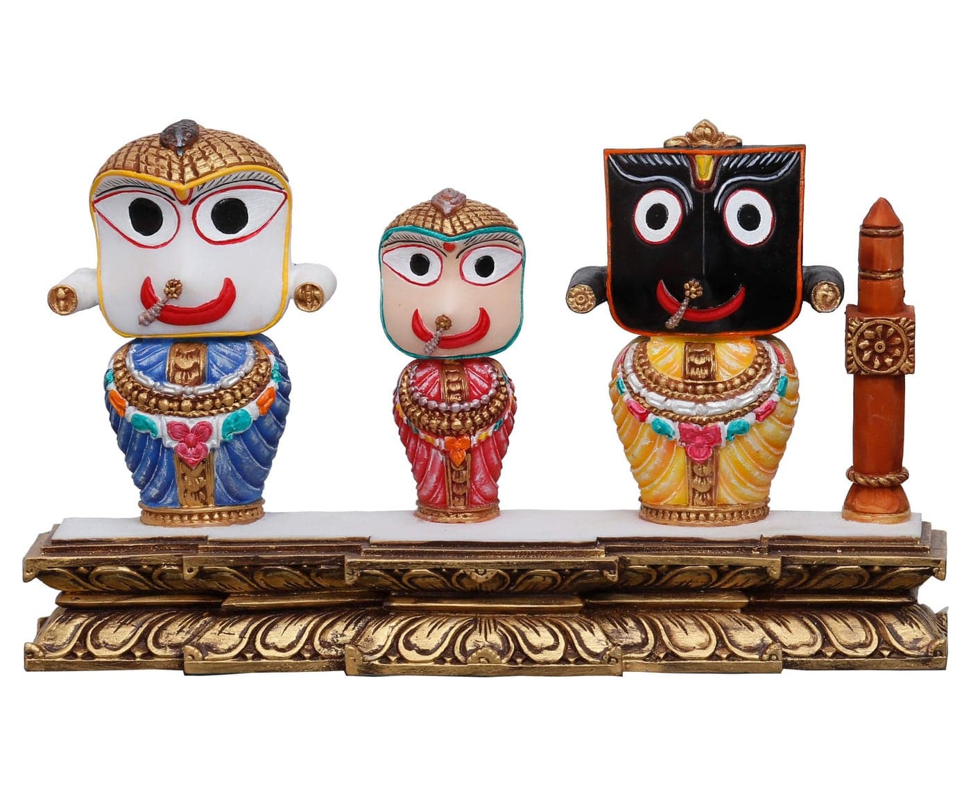 SrI Krishna CULTURE Polyresin and Marble Jagannath Swami Idol, 10"x2.5"x6", Multicolour