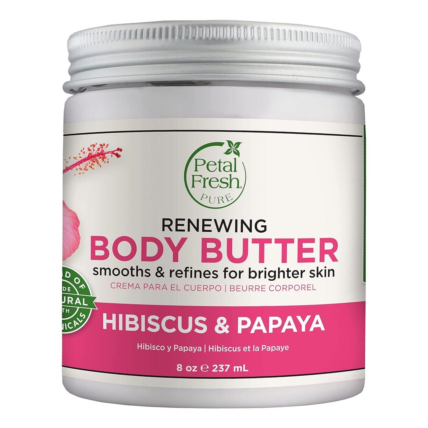 Petal Fresh Hibiscus Papaya Body Butter 237 gms Shea Butter Argan Oil Coconut Oil No Mineral Oil No Addred Color Silicone Free 100 Vegan Cruelty Free