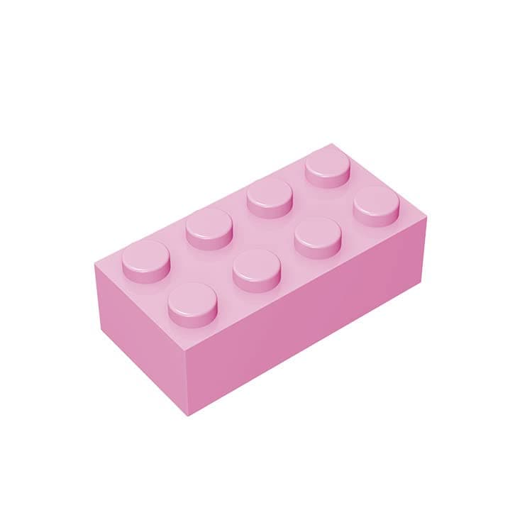 Classic Bulk Brick Block 2x4, 100 Piece Building Brick Pink, Compatible with Lego Parts and Pieces 3001, Creative Play Set - Compatible with Major Brands(Colour:Pink)