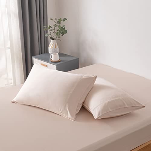 Bella Coterie Luxury Bamboo Viscose King Size Pillowcase Set 100 Organically Grown Ultra Soft Cooling 2 Pcs Champagne