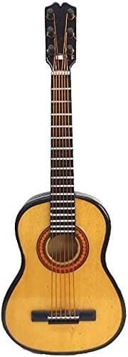 ALANO Classic Wooden Guitar Model Mini Musical Instrument with Stand Decorative Gift G10S