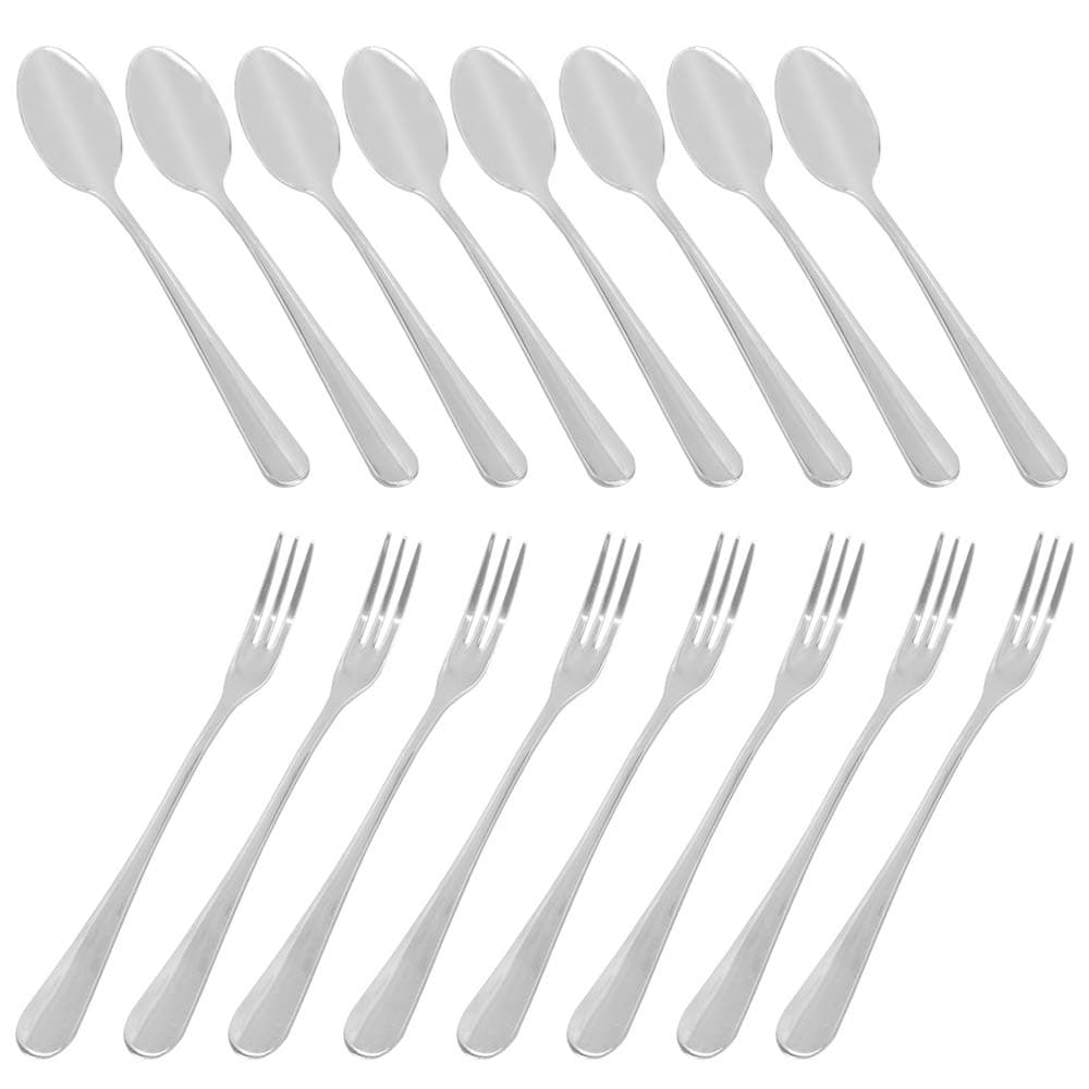 Set of 16 Demitasse Espresso Spoon 4 inch and Stainless Steel Forks 48 inch DaKuan Mini Coffee Spoons Cake Forks for Dessert Tea Appetizer