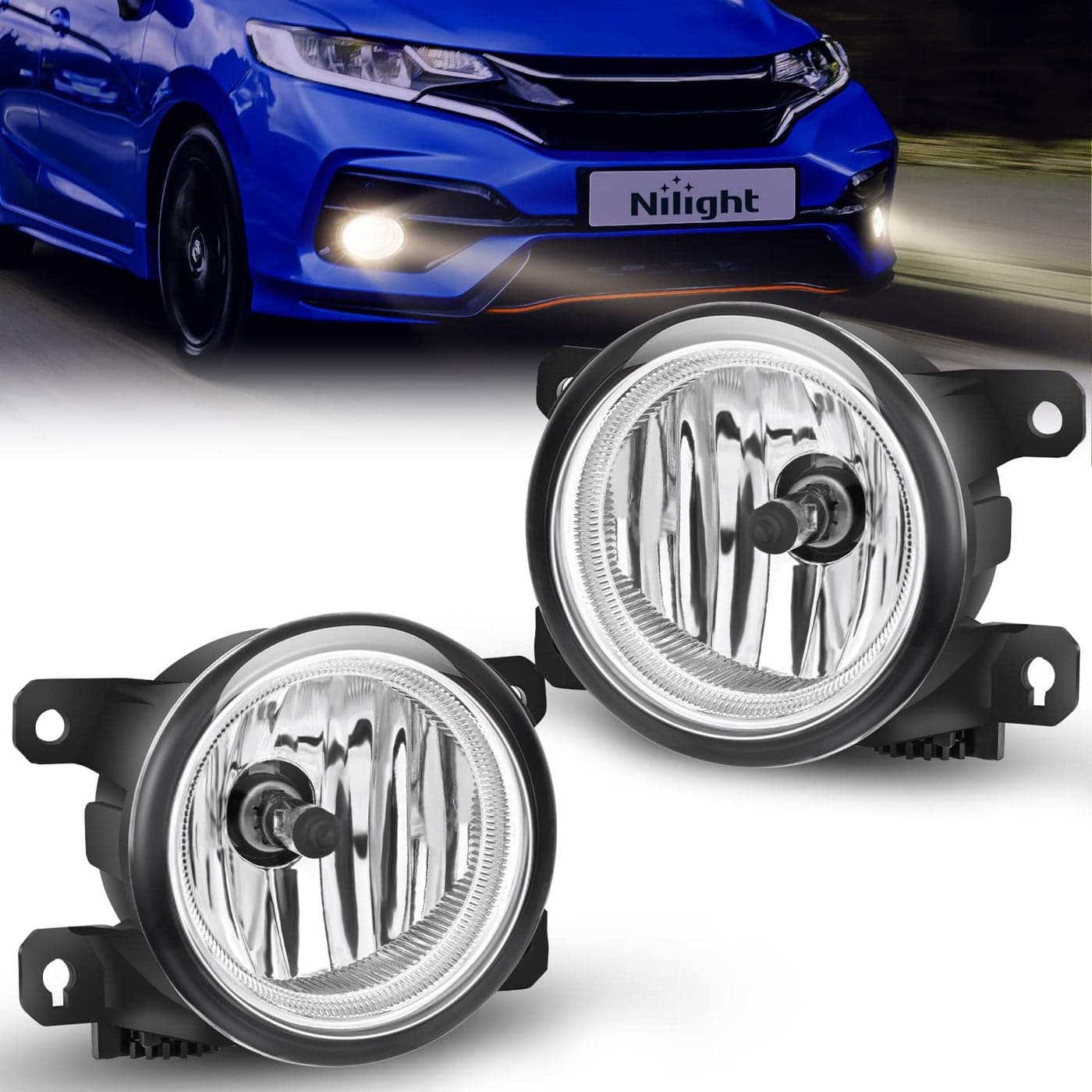 Nilight Fog Lights Assembly Compatible with Honda Civic Sedan Fog Light Assembly 2013 2014 2015 2016 2017 2018 2019 2020 2021 Civic 20152020 Fit 20192020 HRV
