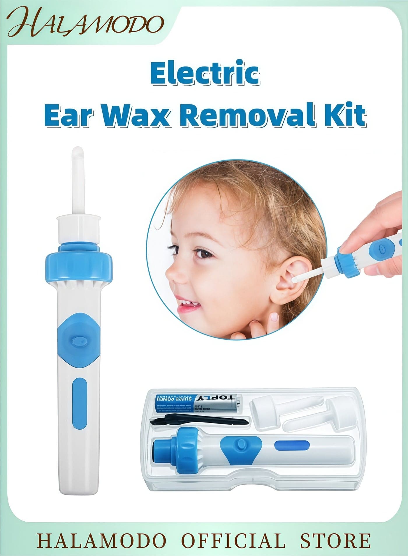 Electric Earwax Cleaning Vacuum Cleaner Portable Automatic Suction Design Safe and Comfortable Ear Wax Removal Tool for Adults and Children Easy to Clean