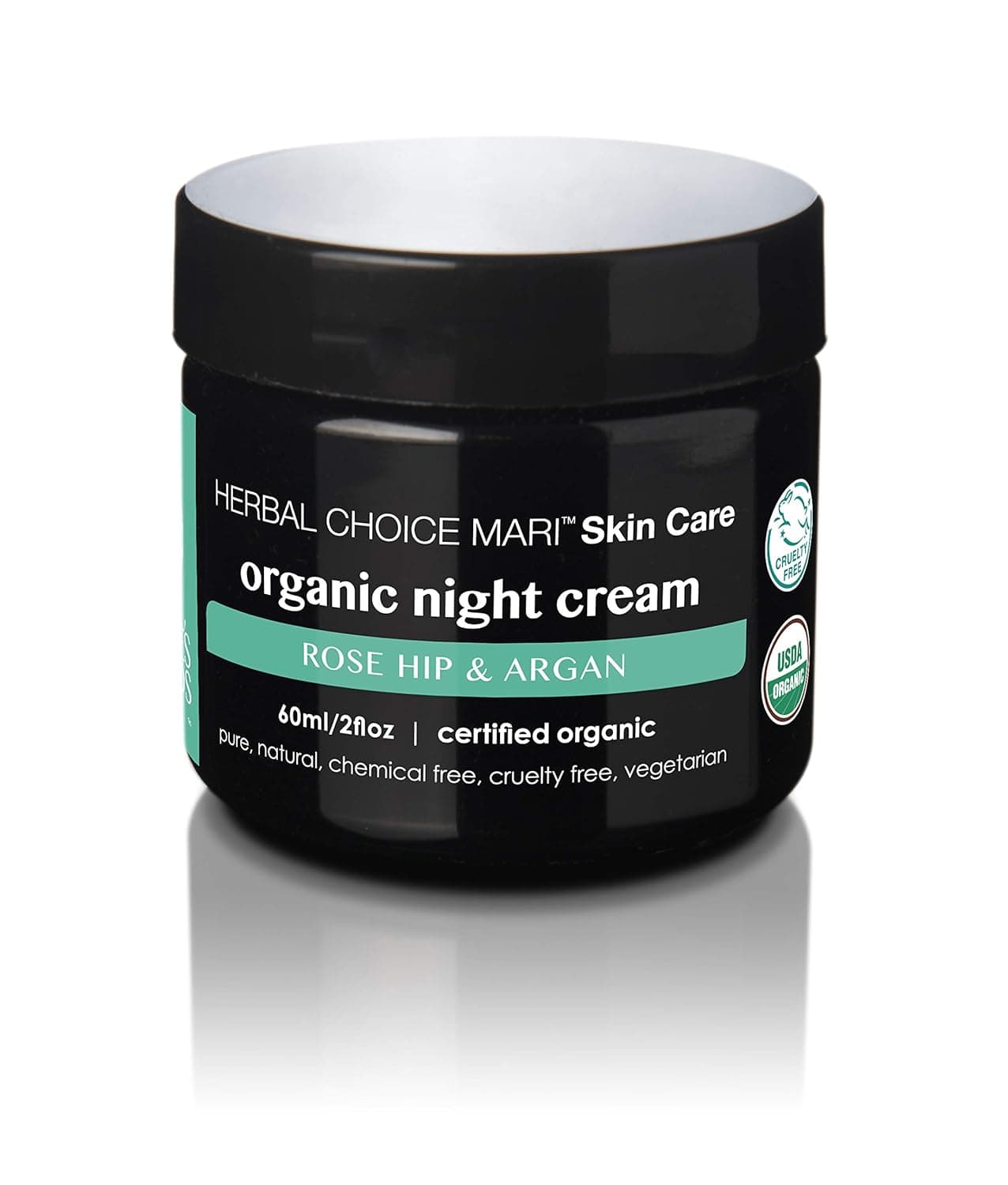 Organic Night Cream by Herbal Choice Mari Rose Hip Argan 2 Fl Oz Jar No Toxic Synthetic Chemicals TSAApproved Travel Size