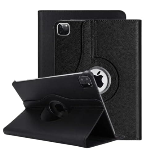 Printme Rotating Case for iPad Air 13-inch (M2) 2024-360 Degree Swiveling Protective Stand, Cover with Auto Wake/Sleep, Black
